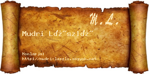 Mudri László névjegykártya
