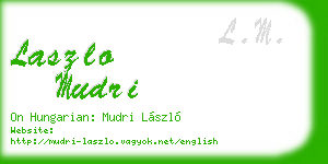 laszlo mudri business card